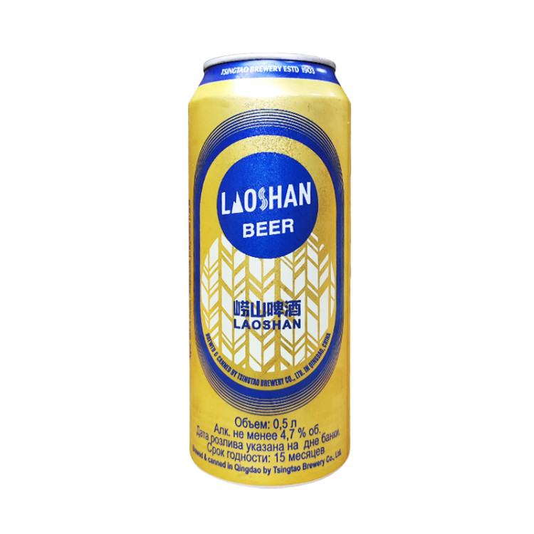 Пиво светлое "Циндао Лаошань" пастер. 4,7%, 500 мл