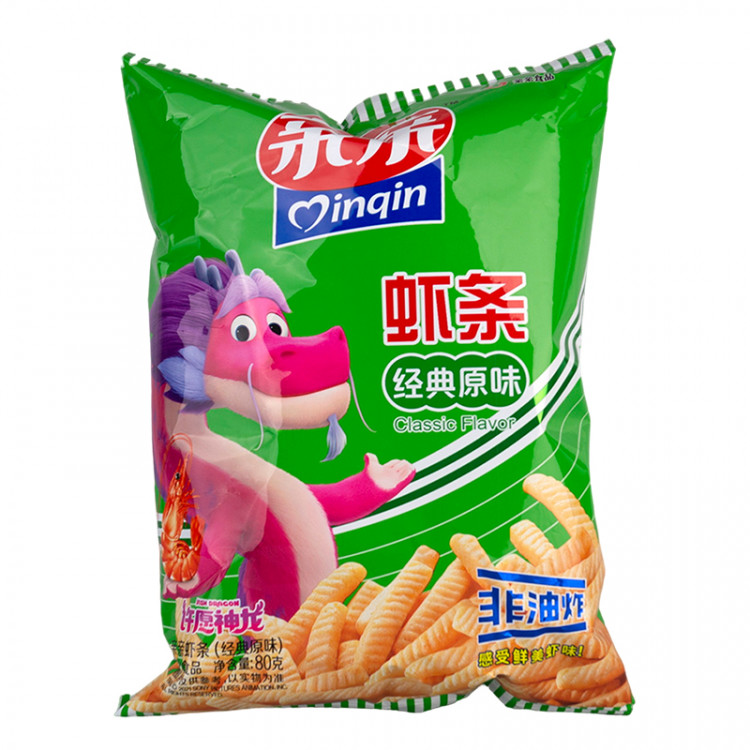 Крекеры со вкусом креветок оригинальные Qinqin, 80 г