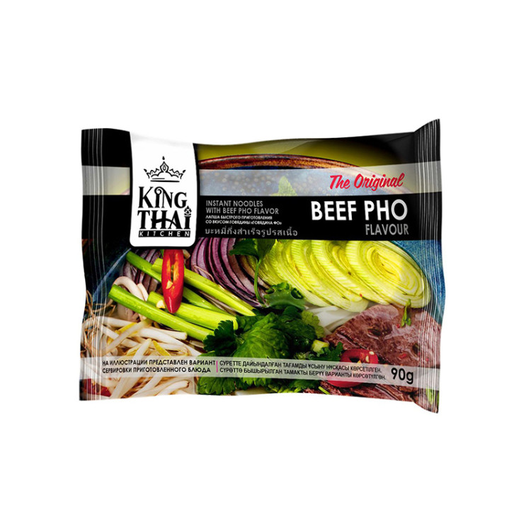 Лапша б/п со вкусом говядины Говядина ФО Kingthai Kithcen, 90 г