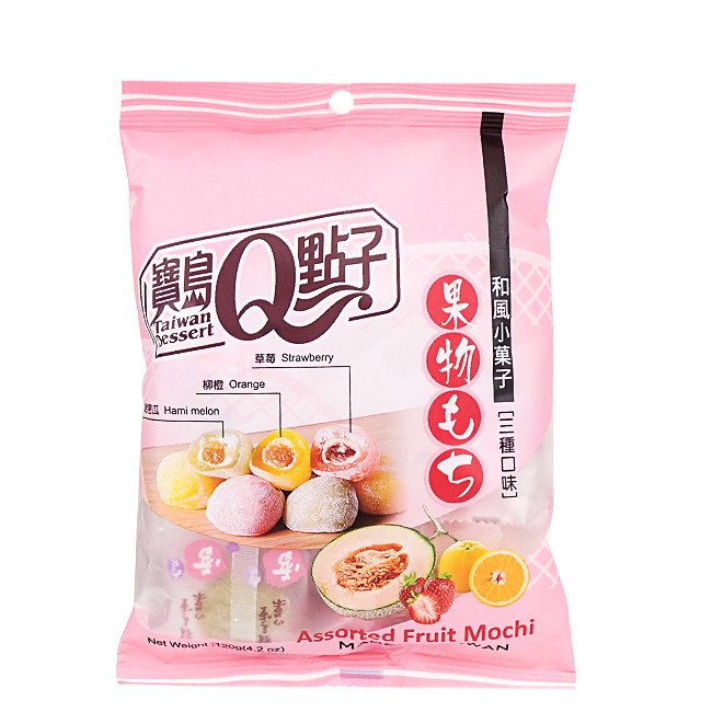 Моти Дайфуку Q-idea фруктовое ассорти (дыня, апельсин, клубника), 120 гр