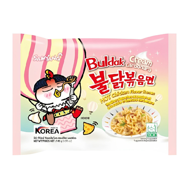 Лапша б\п Samyang с острой курицей и крем-карбонара, 140 г.