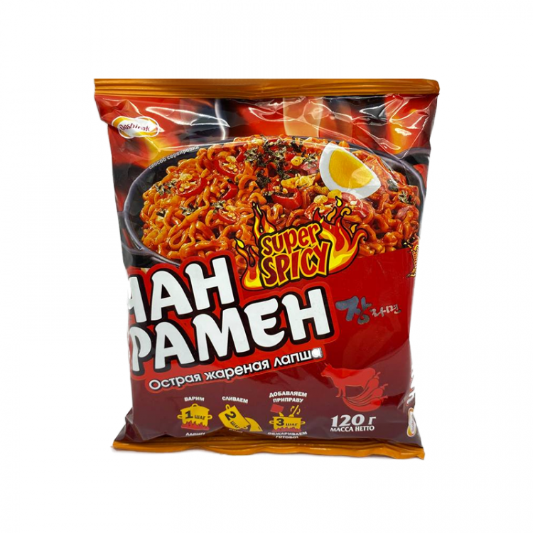 Лапша б\п Чан Рамен острая жареная лапша, 120 г