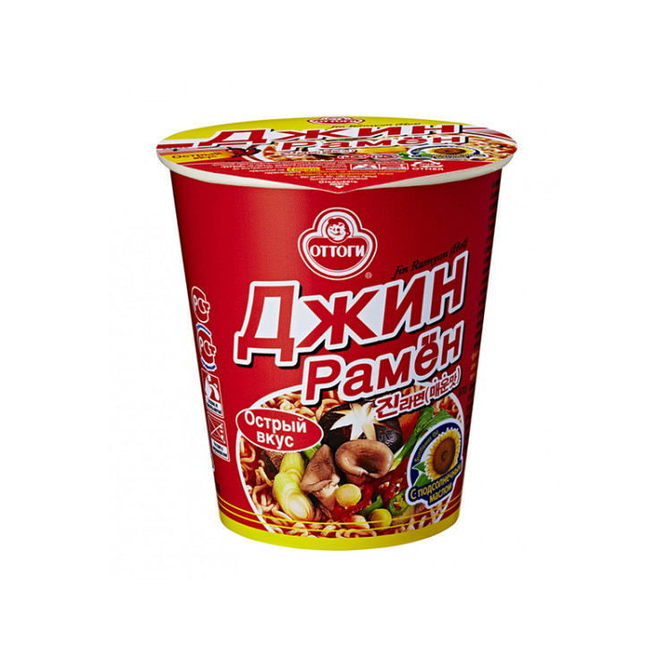 Лапша б\п Джин рамён острый вкус, 65 г